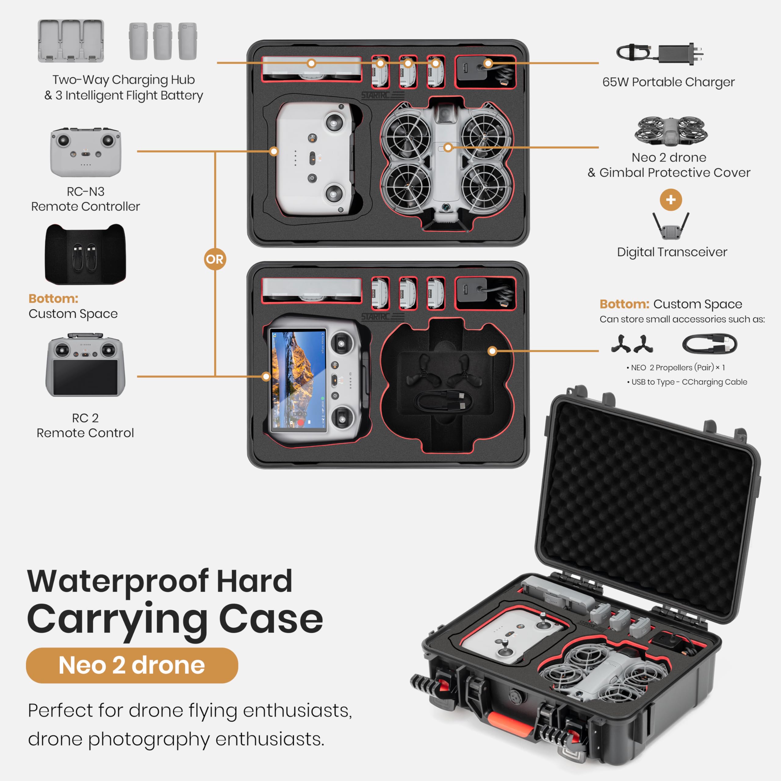 STARTRC Waterproof Hard Carryi - Drone Joystick Cover review and price